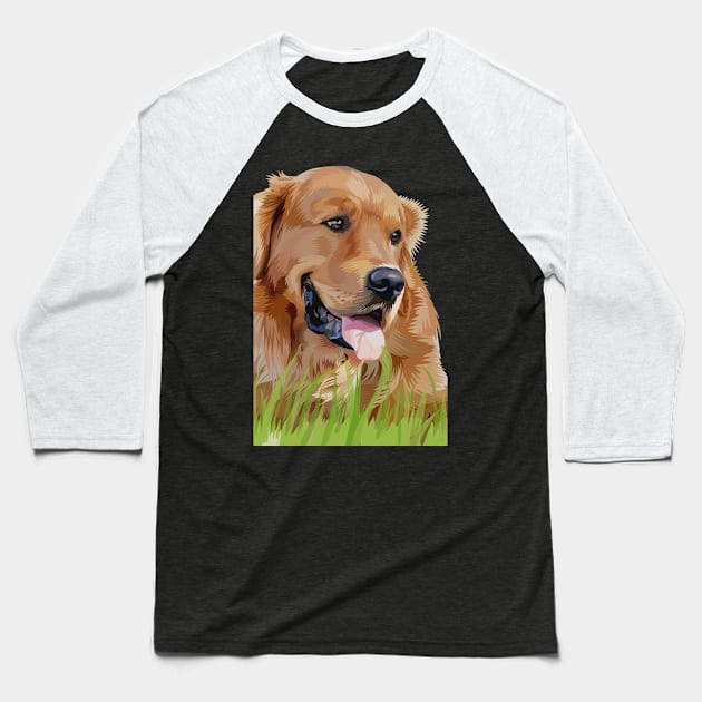 hungry brown dog-vector art Baseball T-Shirt by ビーズ